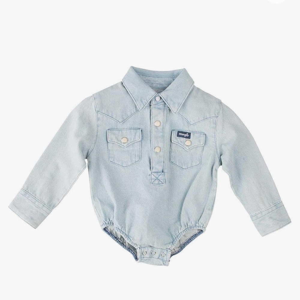 Light blue Wrangler Jean onesie | 12-18mo